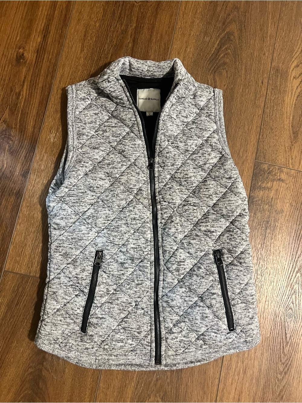 Thread & Supply Heather Gray Quilted Zip Vest